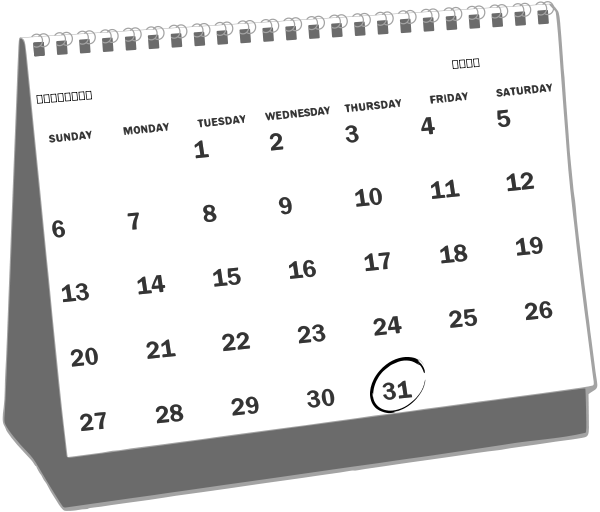 Desk Calendar Clipart Medium Size