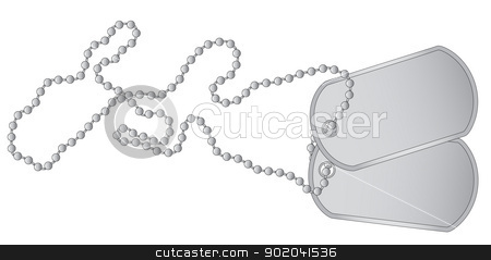 Dog Tags Stock Vector Clipart Aset Of Military Dog Tags With Chain    