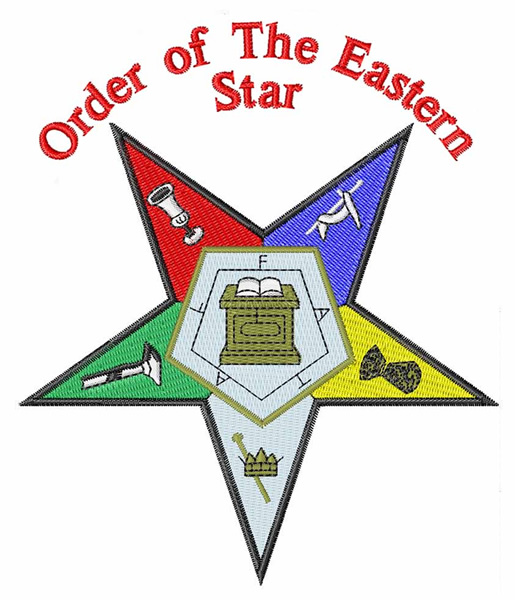     Embroidery Design  Order Of Eastern Star 4 66 Inches H X 3 94 Inches W