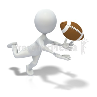 Figure Catching Football Pass   Sports And Recreation   Great Clipart