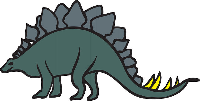 Green View Cartoon Dinosaur Stegosaurus Tail