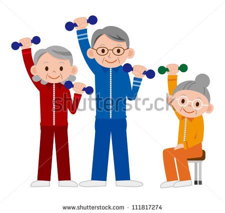 Group Of Older Mature People Lifting Weights In The Gym   Stock Photo