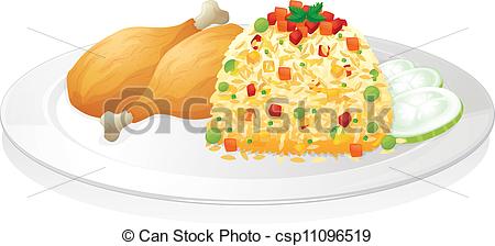 Illustration Of Chicken With Salad In    Csp11096519   Search Clipart