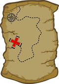 Map Of Treasure Hunt   Royalty Free Clip Art