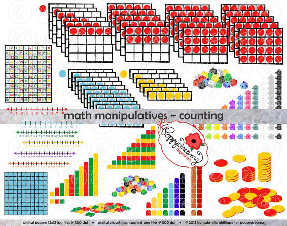 Math Manipulatives Counting Clipart Mega Bundle Set    300 Dpi  School