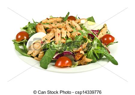 Of Spicy Chicken Salad   Salad With Strips Of Spicy Chicken    
