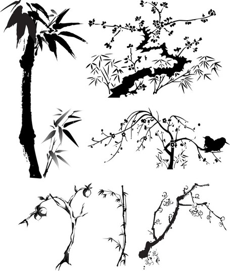 Report Browse   Flowers   Trees   China Wind Vector Ink Plant