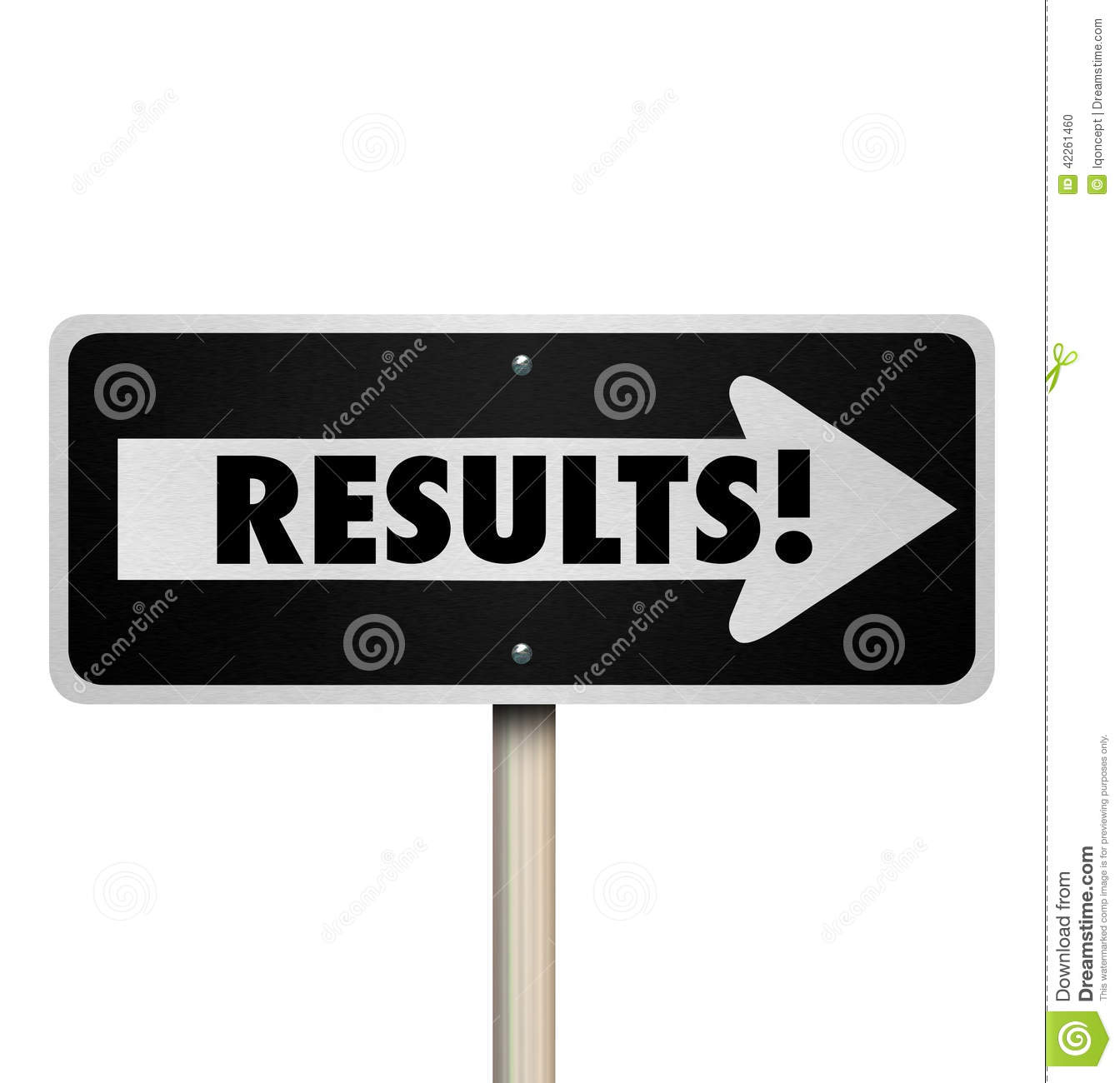 Results Word On A One Way Road Sign Arrow Pointing To Outcome Answers    