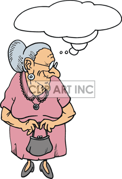     Senior Lady Holding A Purse Clipart Image Picture Art   155693
