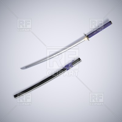 Traditional Samurai Sword Download Royalty Free Vector Clipart  Eps