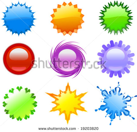 Vector Clipart Illustration Of Various Stars And Burst Shapes