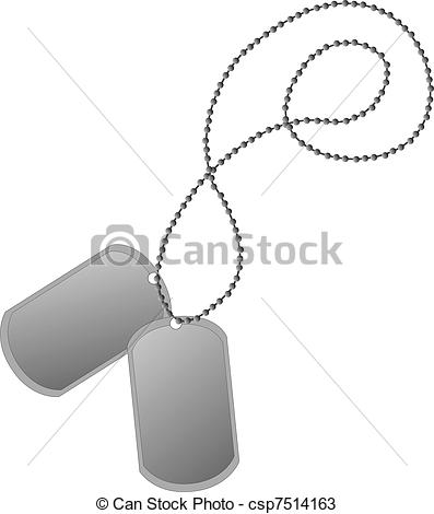 Vectors Of Dog Tag   We See Two Vector Dog Tags On A Chain Csp7514163