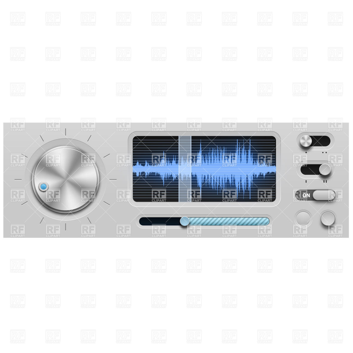 Audio Control Panel With Frequency Histogram Download Royalty Free