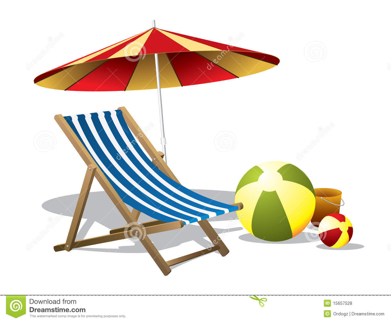 Beach Chair With Umbrella Royalty Free Stock Photos   Image  15657528