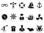 Black Sailing Icons Marine Sailing And Naval Icons For Design