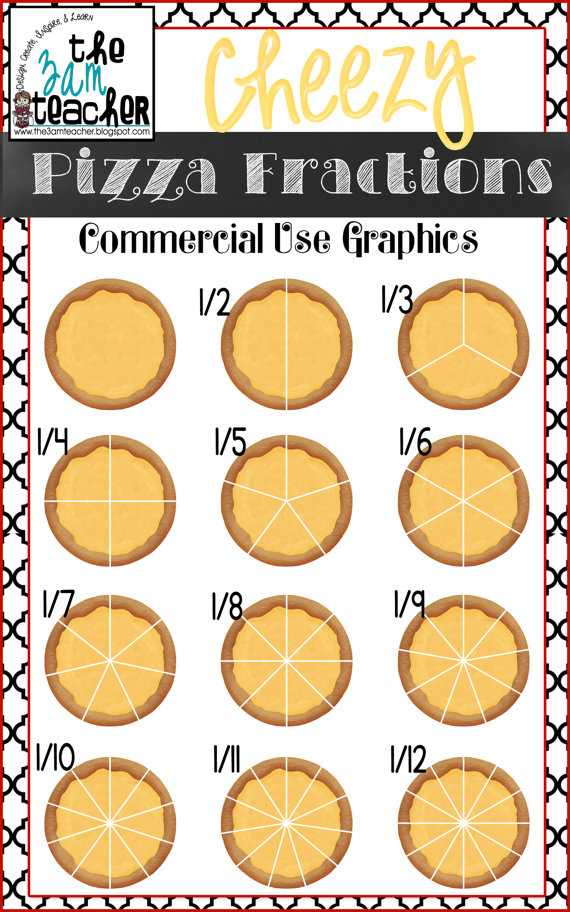 Cheesy Pizza Fractions Mega Clipart Set By The3amteacher On Etsy