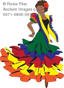 Clipart Illustration Of A Latino Woman Dancing A Pasa Doble Or