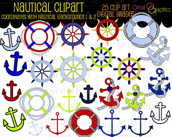    Clipart Nautical Clipart Digital Nautical Sailing Clipart Instant