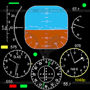 Control Panel In Ein Flugzeug Cockpit   Clipart Design