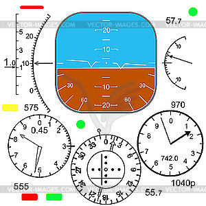 Control Panel In Plane Cockpit   Vector Clip Art
