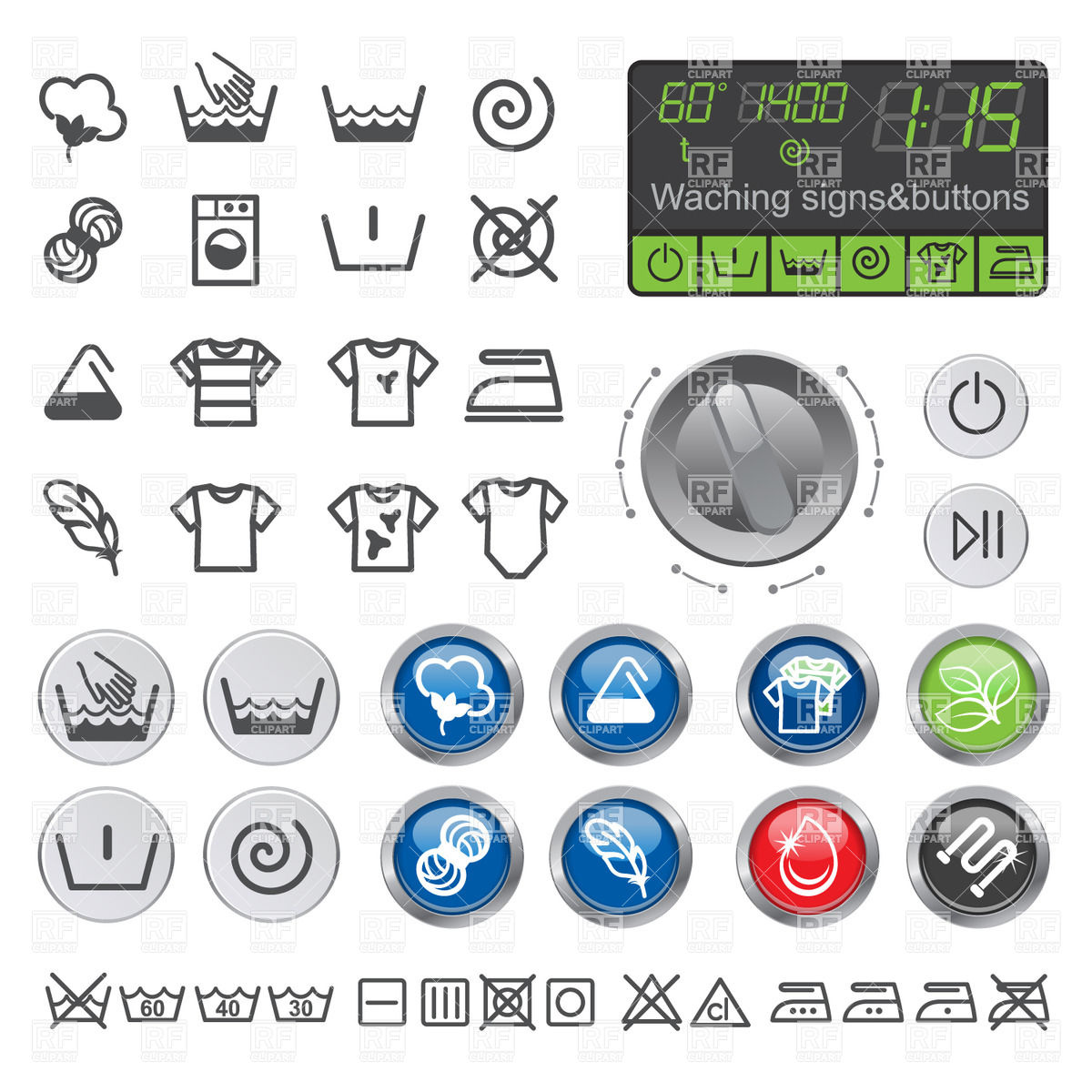    Control Panel   Laundry Icons Download Royalty Free Vector Clipart
