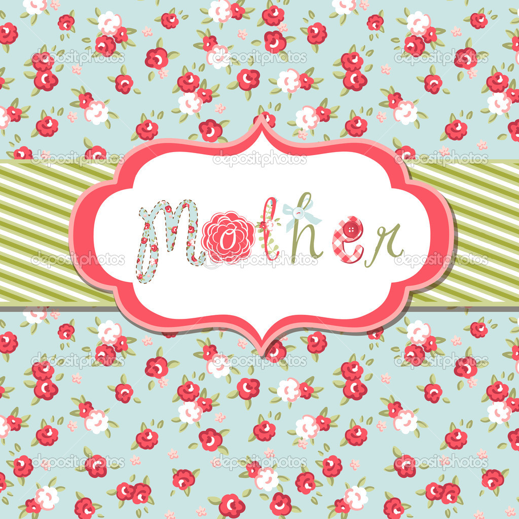 Drawn Vector Floral Frame With A Word Mother  Great Mother S Day Card