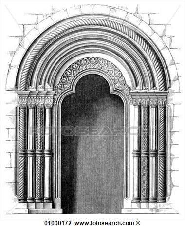 Germany   Line Art Detail Gothic Renaissance Doorway From The Church