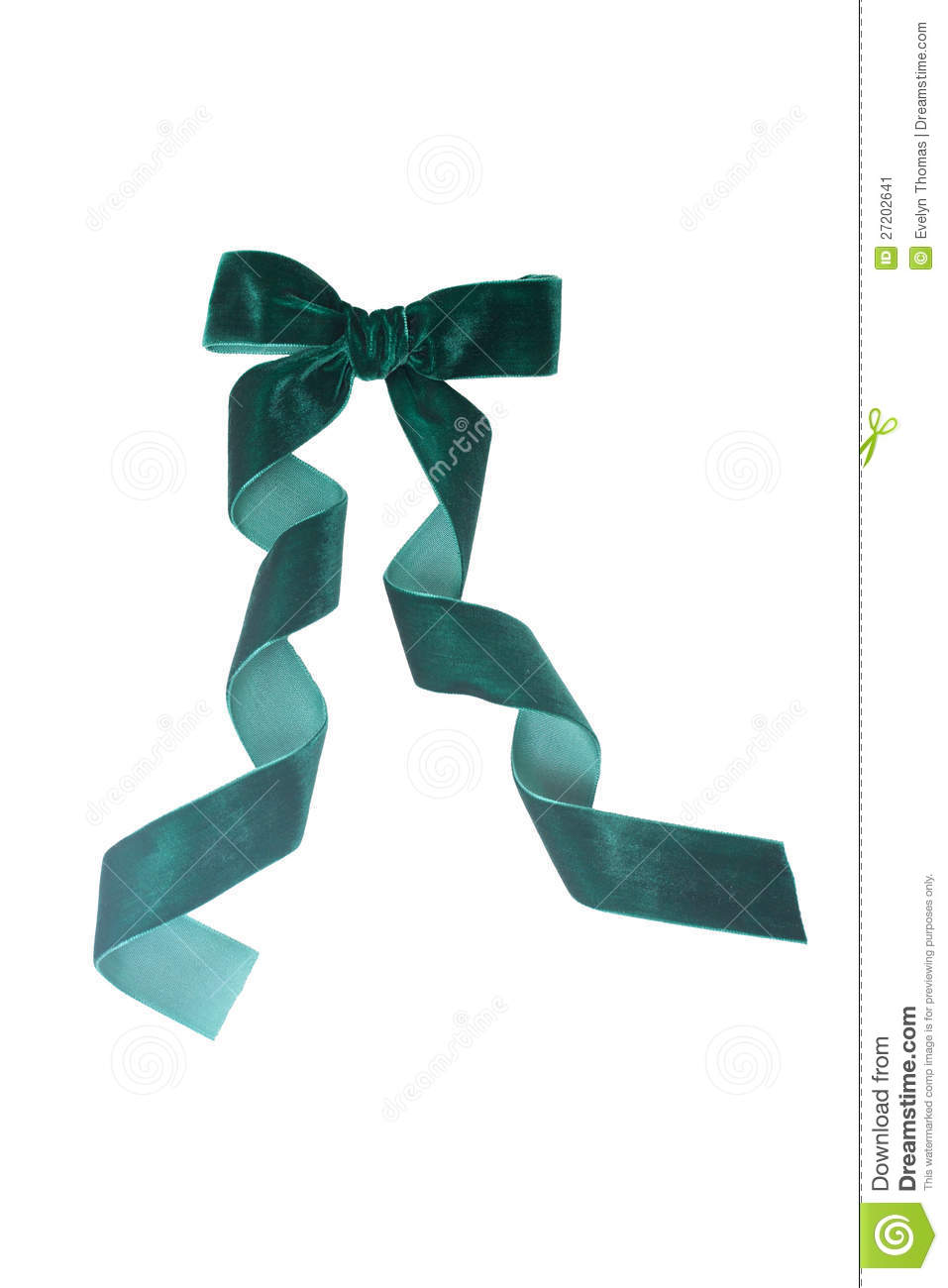 Green Velvet Ribbon Isolated On White Stock Image   Image  27202641
