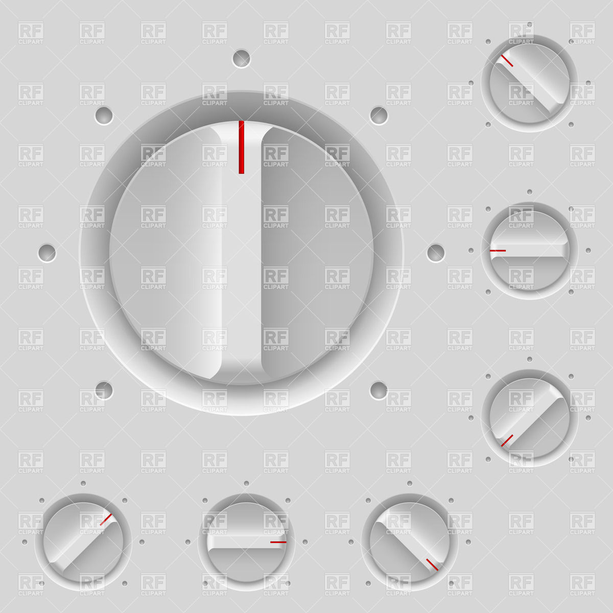 Grey Control Panel With Switches Download Royalty Free Vector Clipart    