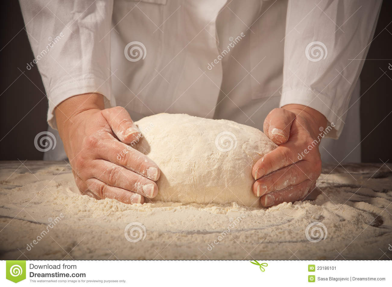 Hands Kneading Bread Dough Stock Image   Image  23186101