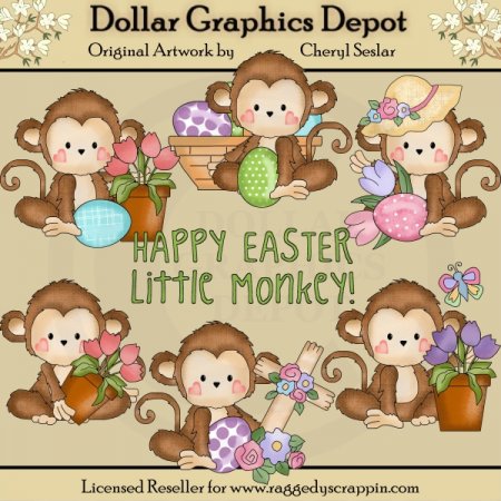 Monkey Business   Easter   Clip Art    1 00   Dollar Graphics Depot