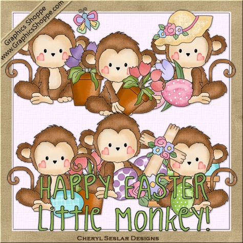 Monkey Business Easter Clip Art Graphics By Cheryl Seslar    1 00