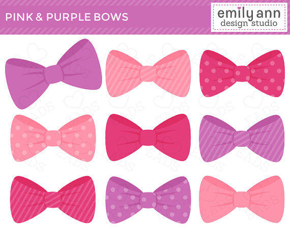 Pink And Purple Bows Cute Clip Art   Bows Pink Purple Magenta Stripes