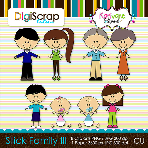 Stick Family I    2 00   Digiscrap Latino