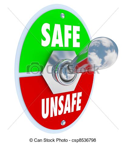 Stock Illustration Of Safe Or Unsafe Toggle Switch Choose Safety Vs