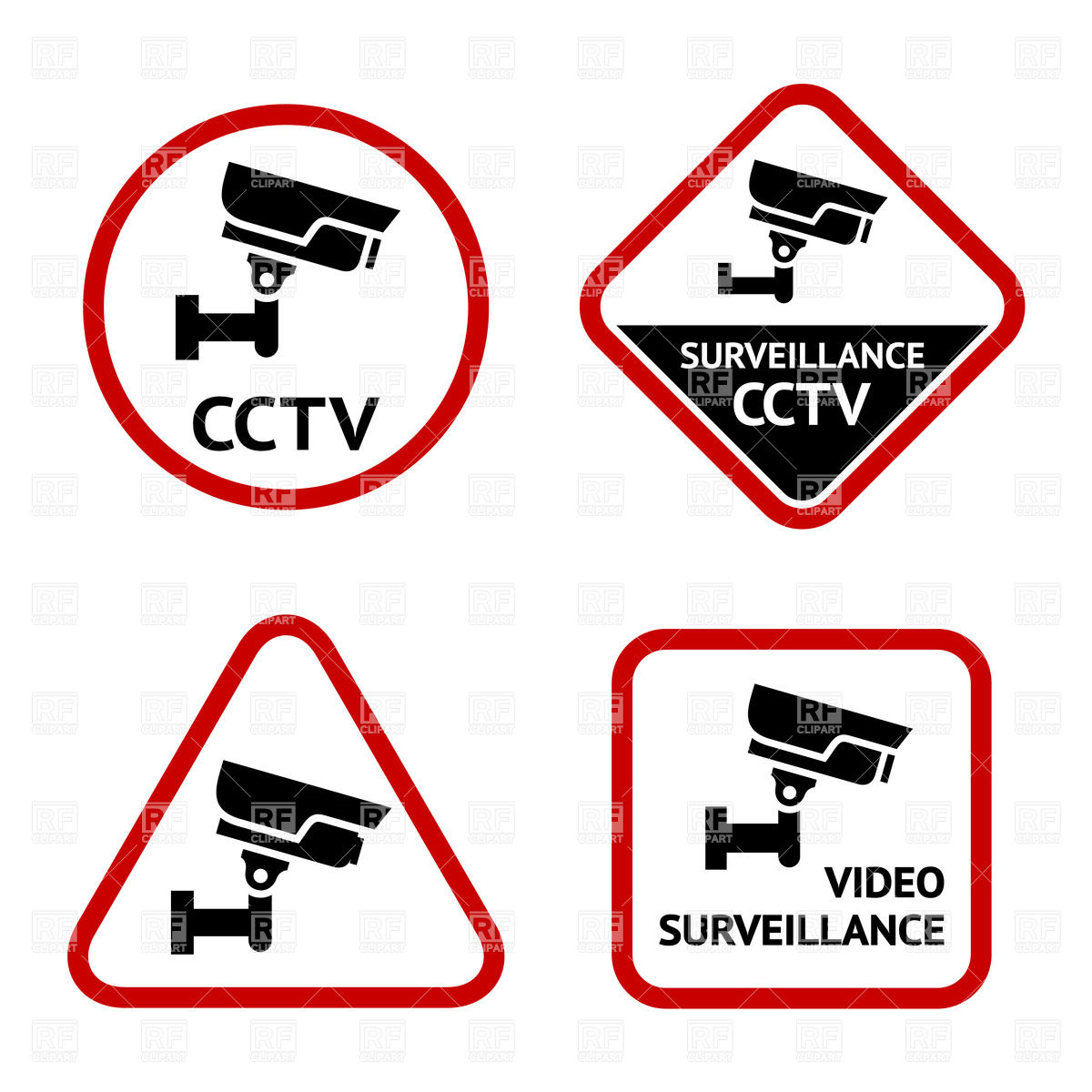     Surveillance Simple Labels Download Royalty Free Vector Clipart  Eps