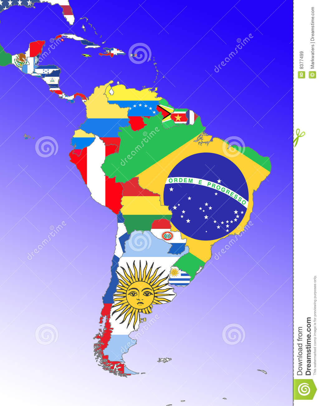 Symbolic Image  Latin America  South America Middle America  Outline