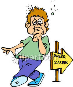     Upset Stomach After Riding A Roller Coaster   Royalty Free Clipart