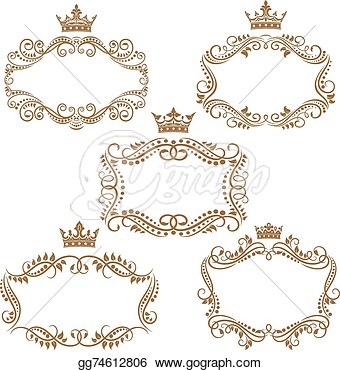 Vector Art   Royal Vintage Brown Borders And Frames  Eps Clipart    