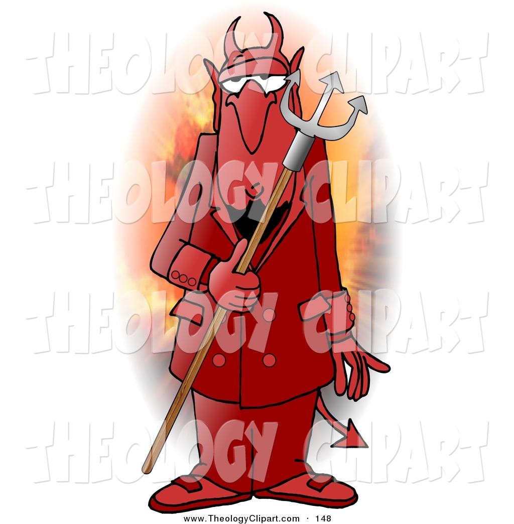 Art Of A Sinister Red Man Wearing A Halloween Devil Costume By Djart