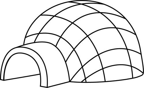 Black And White Igloo   Black And White Outline Of An Igloo  Also    