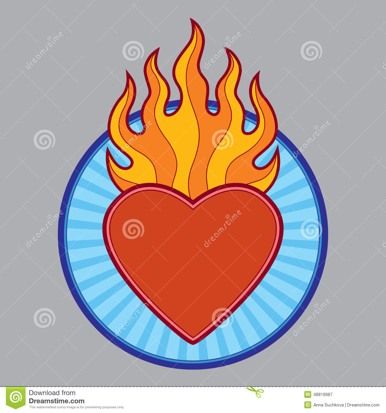 Burning Flaming Heart Stock Illustration   Image  48819987