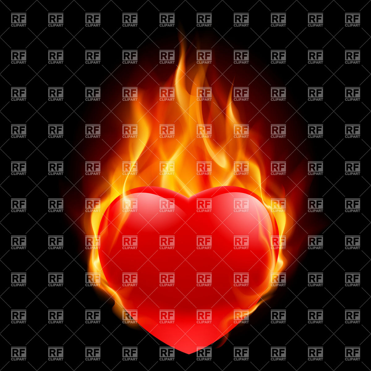 Burning Heart Download Royalty Free Vector Clipart  Eps