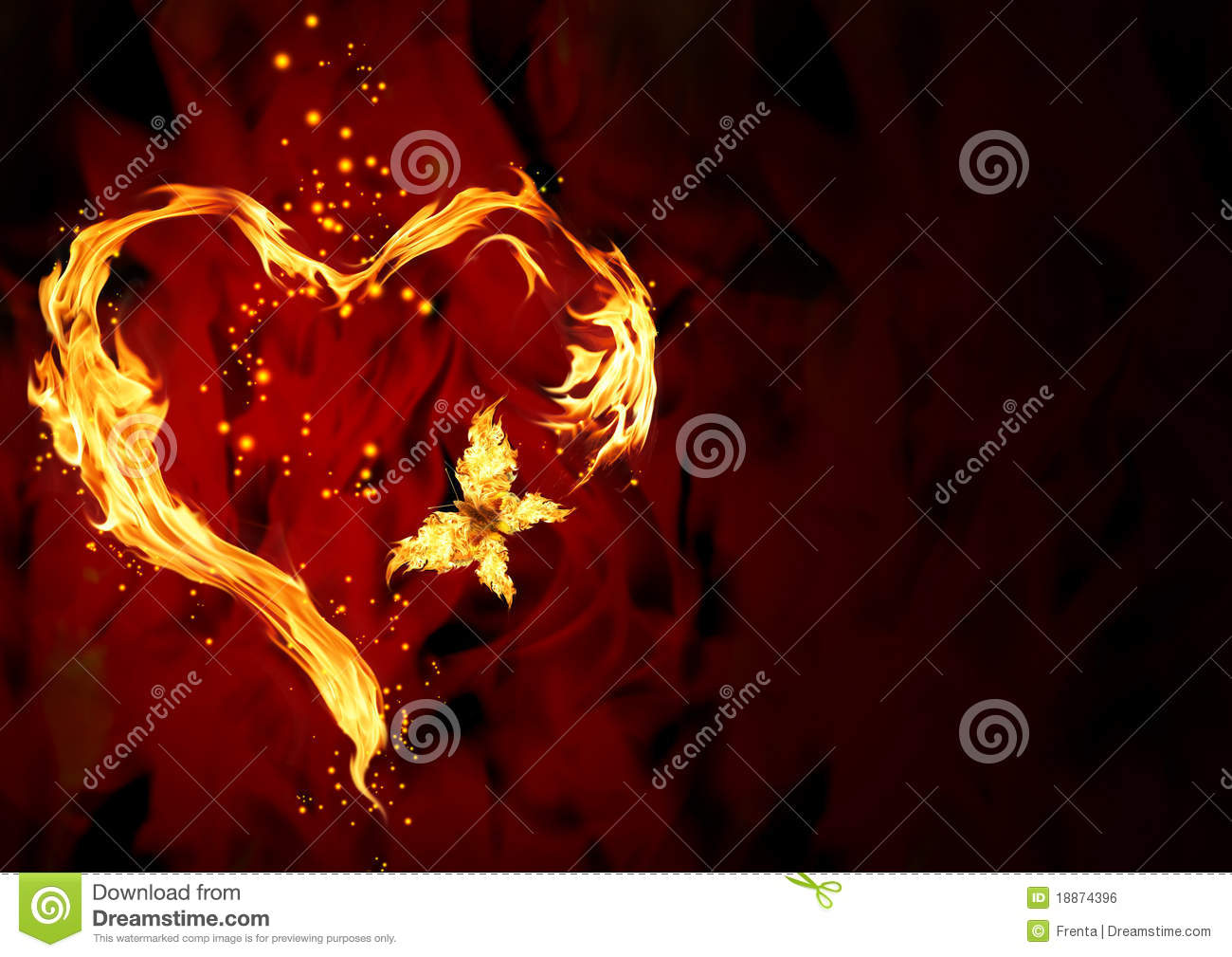 Burning Heart Royalty Free Stock Image   Image  18874396