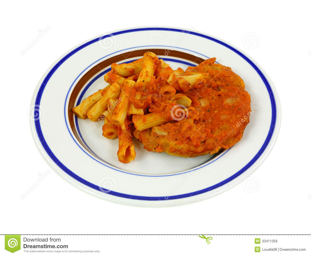 Chicken Pasta Marinara Angle View Royalty Free Stock Image   Image    