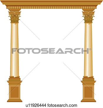 Clipart Of Brown Decorative Columns Design Ornament U11926444   Search
