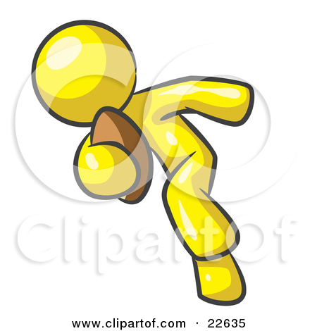 Football Player Running   Free Retro Sports Clipart Illustration By