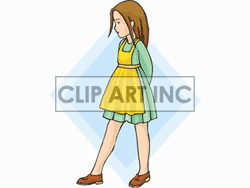 Girl Standing Clipart