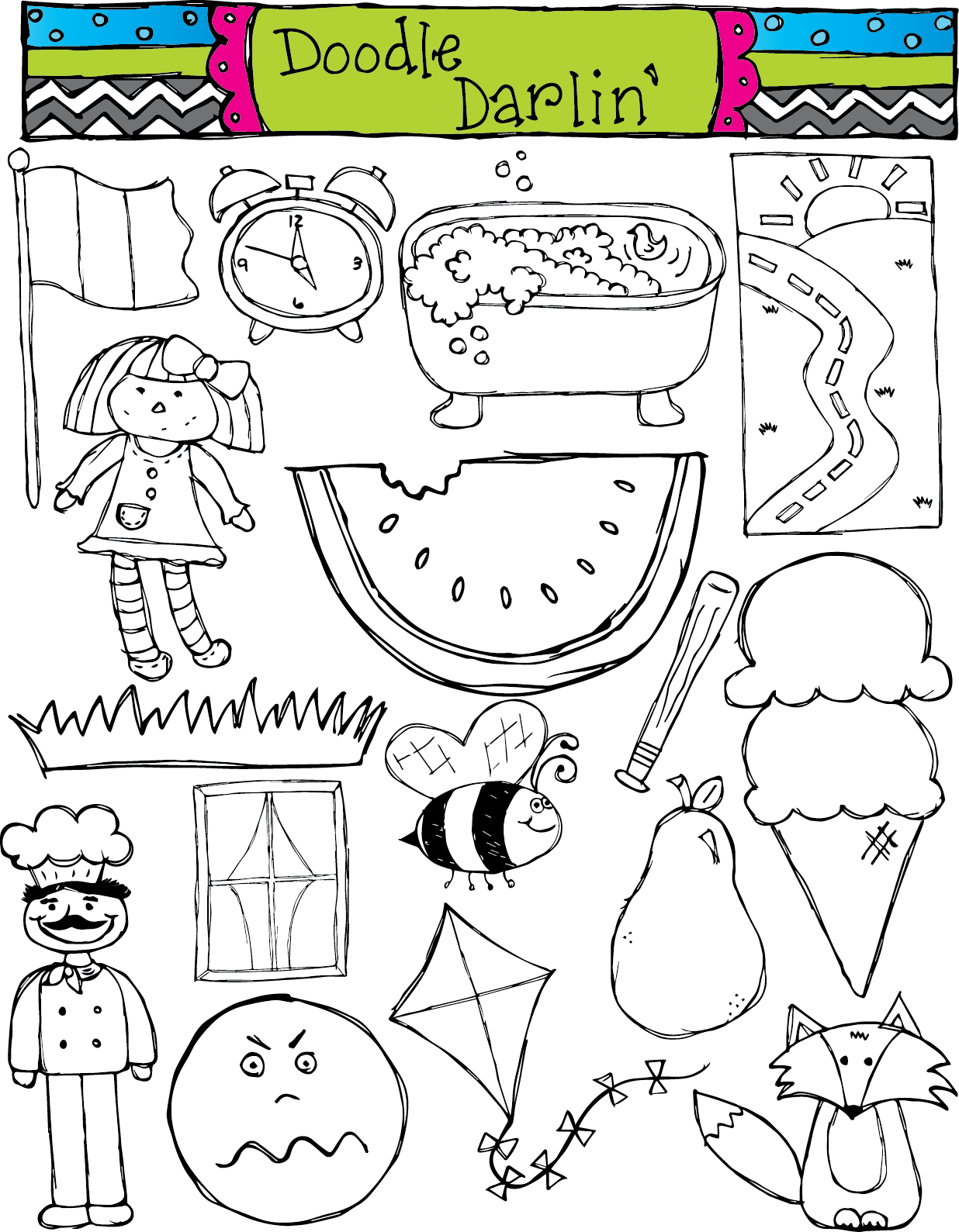 Kindergarten Khronicles  Doodle Darlin  Clipart Giveaway 