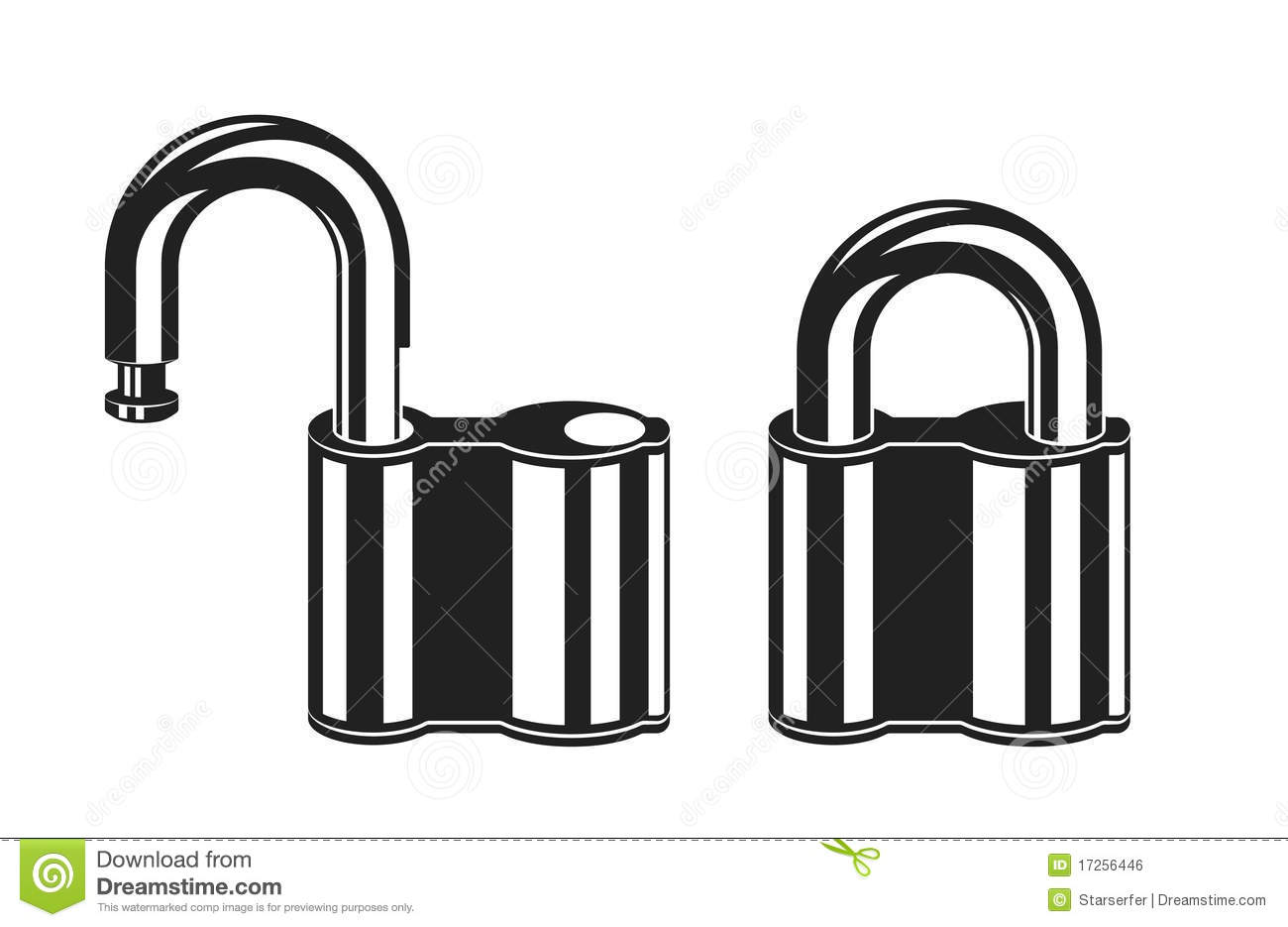 Locked And Unlocked Padlock Icons Royalty Free Stock Image   Image